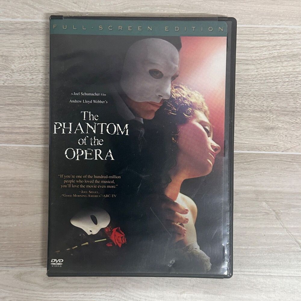 The Phantom of the Opera DVD 2004 Full-Screen Edition Gerard Butler